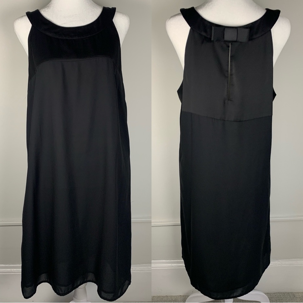 H&M HM Black Bow Back Halter Knee Length Shift Dress Women’s 12